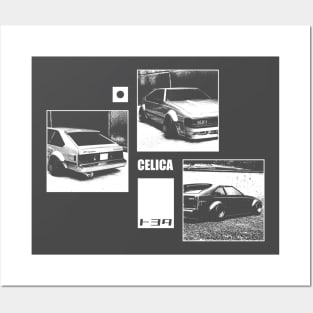 TOYOTA CELICA XX 2800GT A60 Black 'N White Archive (Black Version) Posters and Art